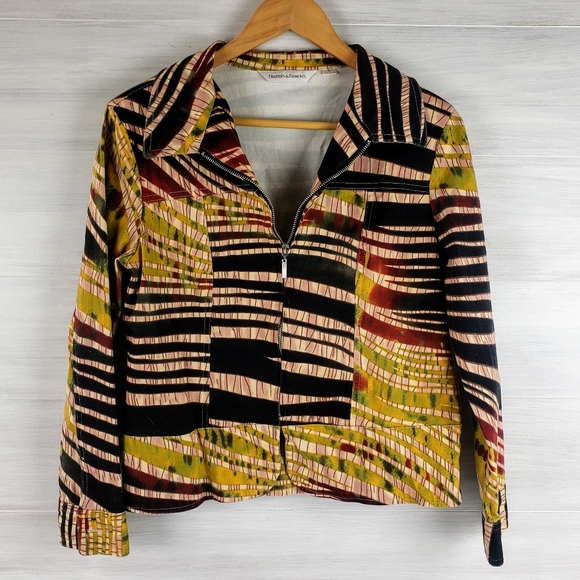 Draper's & Damon's Zip Animal Print Blazer Jacket - Picture 1 of 11